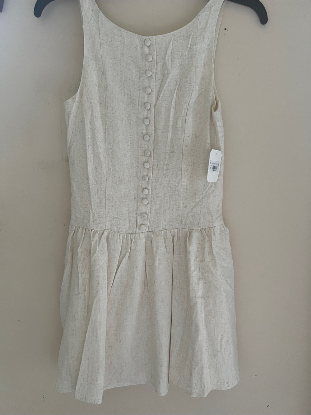 Altered State Linen-blend Cream-colored Mini Dress